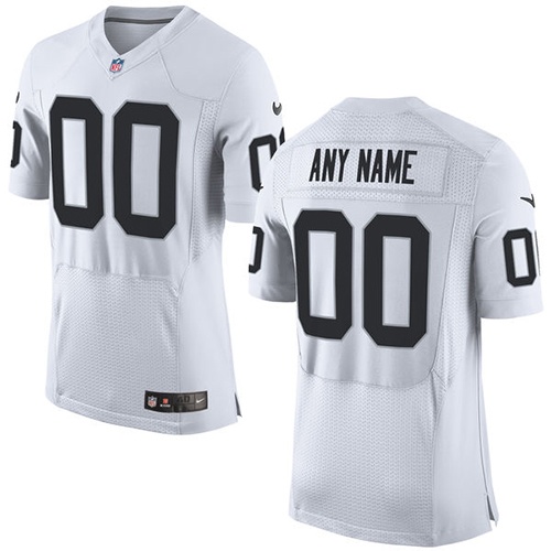 Men's Elite Nike Jersey White Road - Customized NFL Oakland Raiders